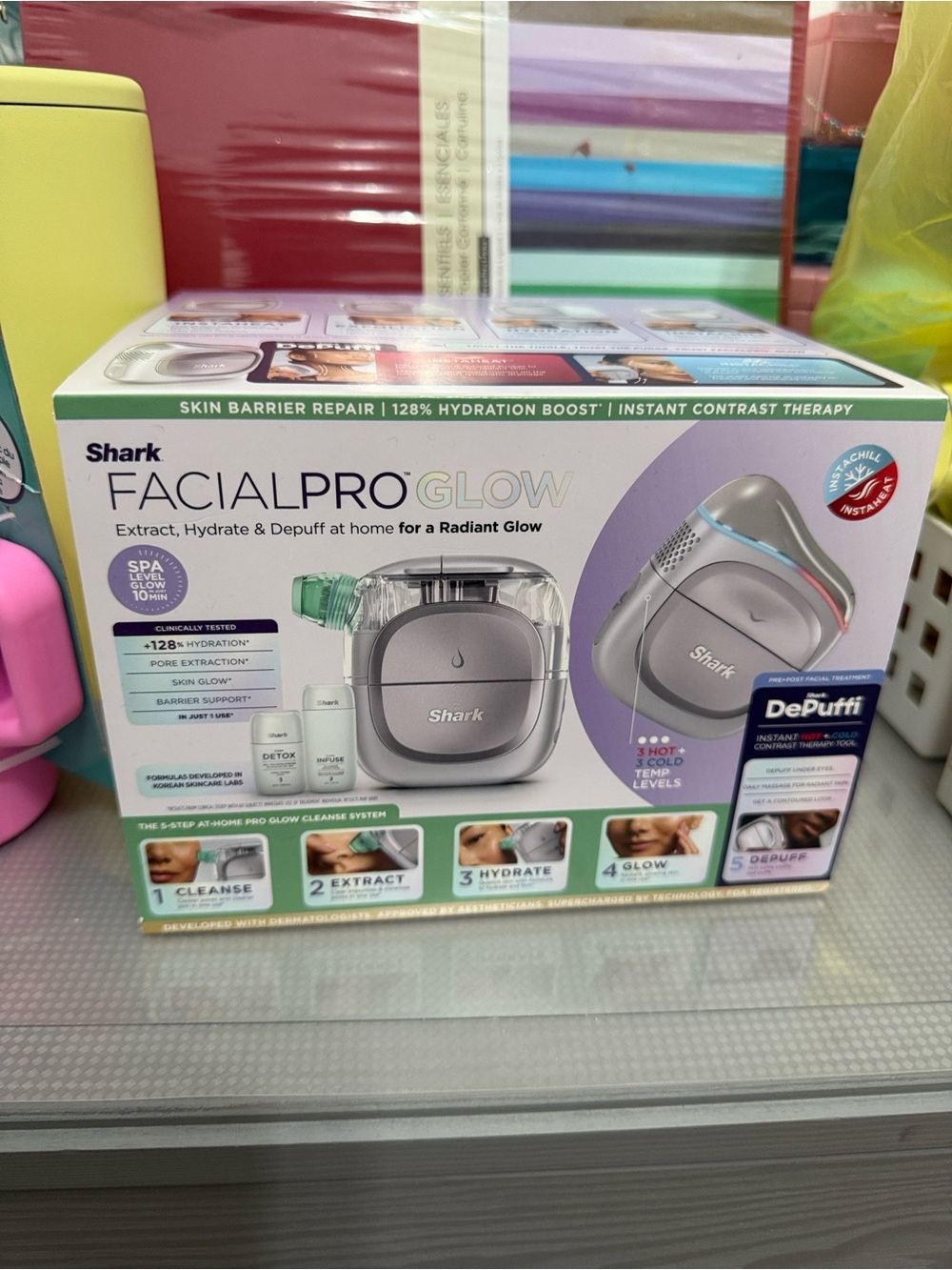 Shark FacialPro Glow Skincare Device - Silver/Gray NWT